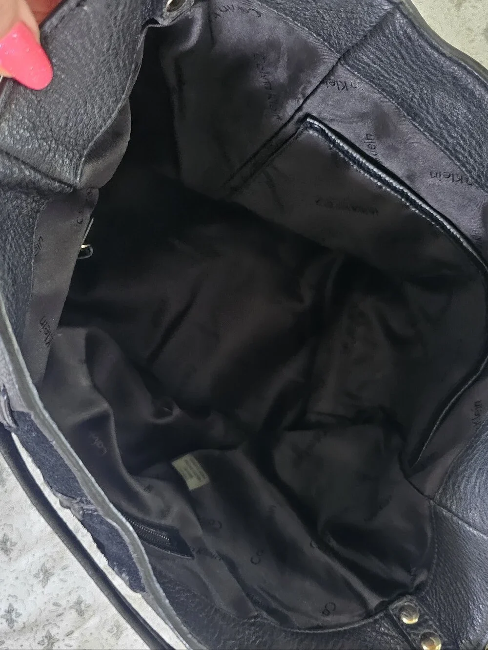Calvin Klein Lynn Leather & Pebble Suede Hobo